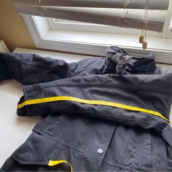 North Face Coat Woman Large Black Hyvent Down Filled Adjustable Pockets NO HOOD - Picture 15 of 16